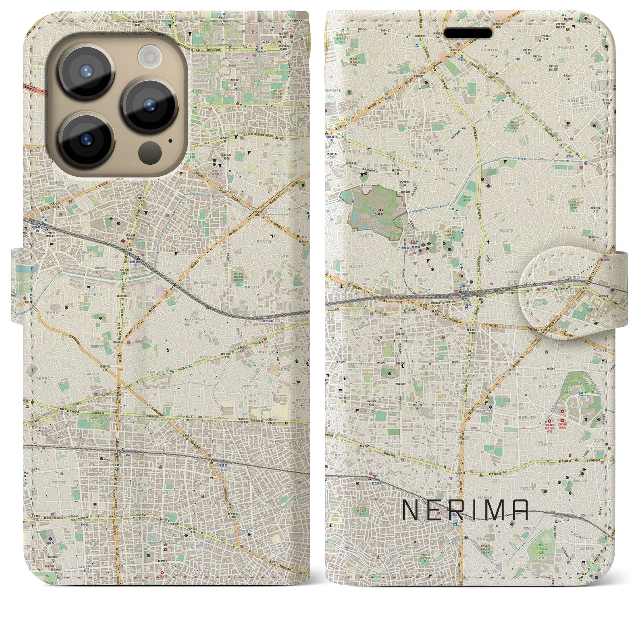 【練馬（東京都）】地図柄iPhoneケース（手帳タイプ）