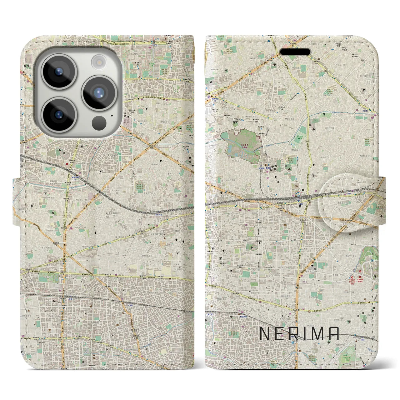 【練馬（東京都）】地図柄iPhoneケース（手帳タイプ）