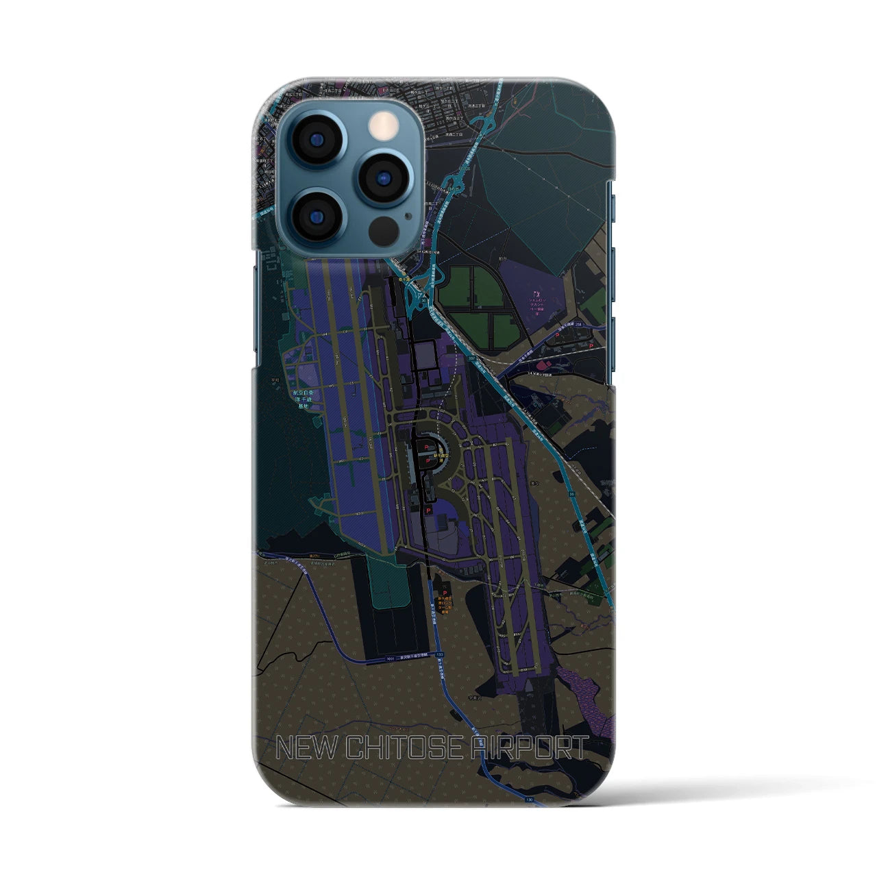 【新千歳空港（北海道）】地図柄iPhoneケース（バックカバータイプ）