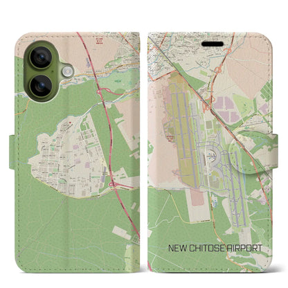 【新千歳空港（北海道）】地図柄iPhoneケース（手帳タイプ）