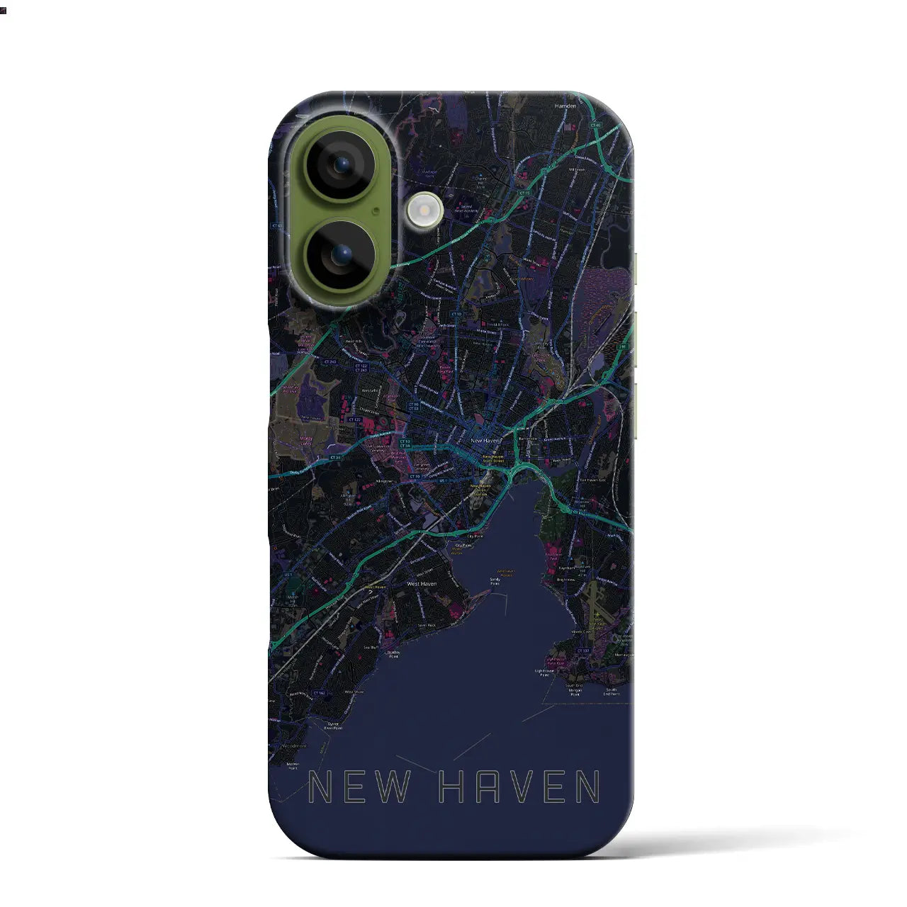 【ニューヘイブン（アメリカ）】地図柄iPhoneケース（バックカバータイプ）