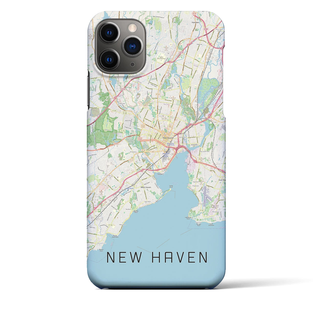 【ニューヘイブン】地図柄iPhoneケース（バックカバータイプ・ナチュラル）iPhone 11 Pro Max 用