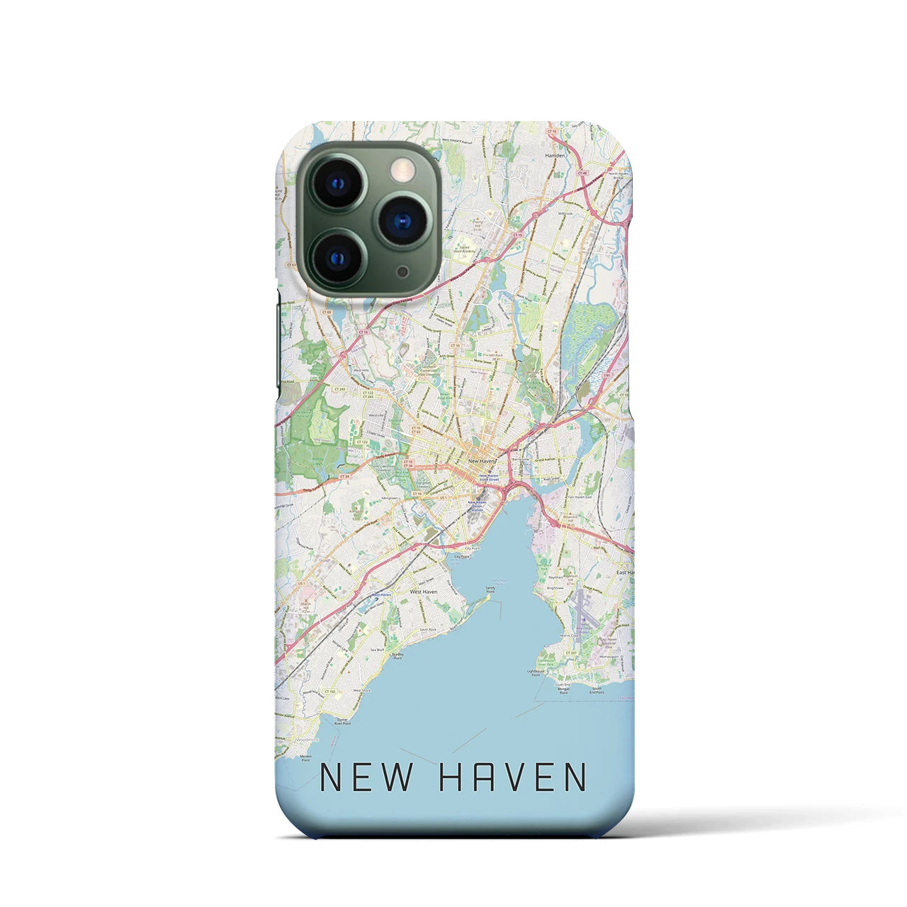 【ニューヘイブン】地図柄iPhoneケース（バックカバータイプ・ナチュラル）iPhone 11 Pro 用