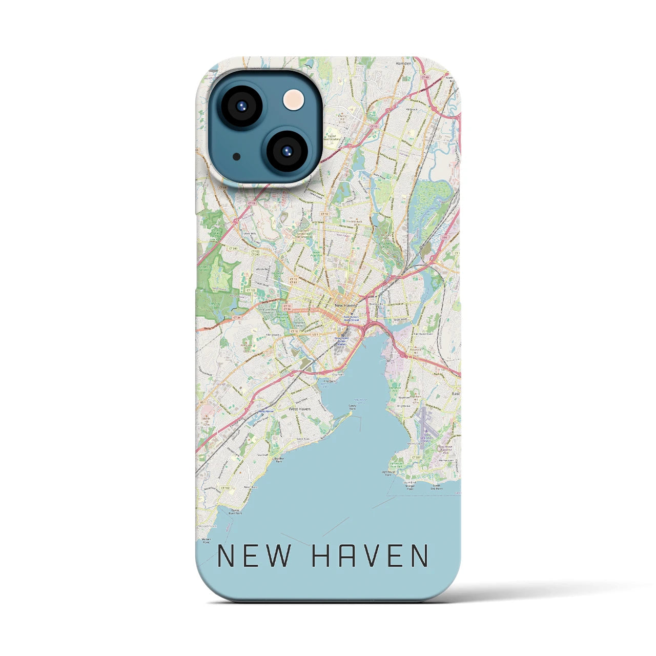 【ニューヘイブン】地図柄iPhoneケース（バックカバータイプ・ナチュラル）iPhone 13 用