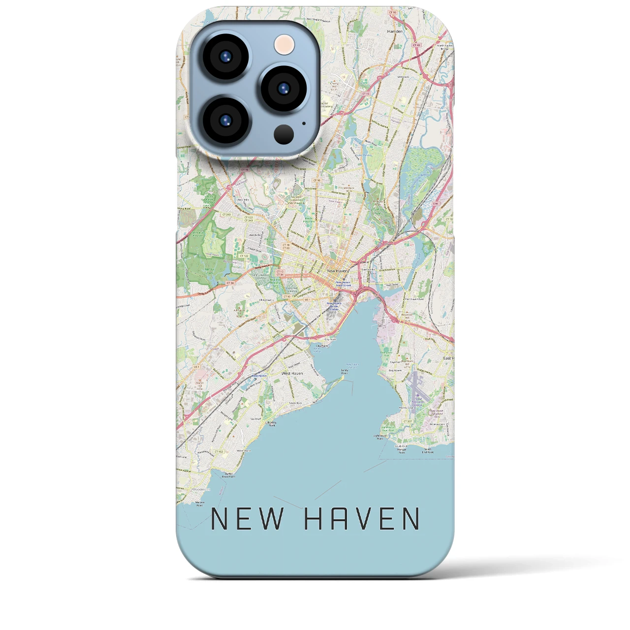【ニューヘイブン】地図柄iPhoneケース（バックカバータイプ・ナチュラル）iPhone 13 Pro Max 用