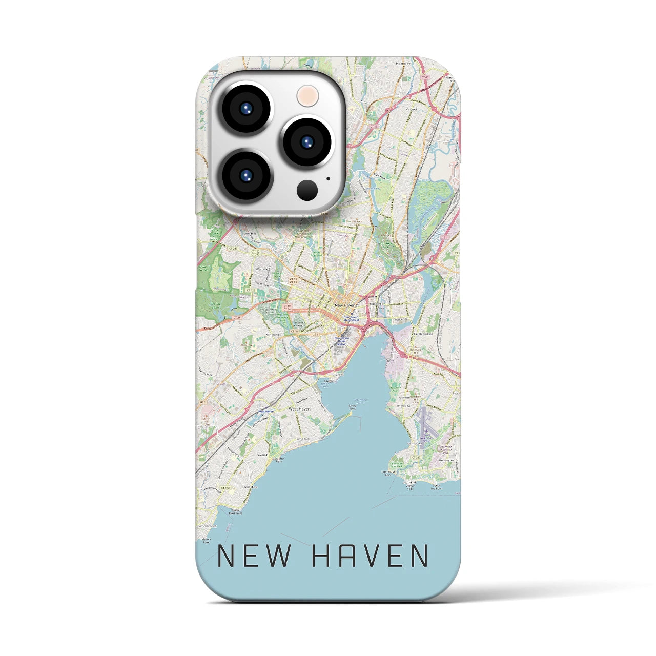 【ニューヘイブン】地図柄iPhoneケース（バックカバータイプ・ナチュラル）iPhone 13 Pro 用