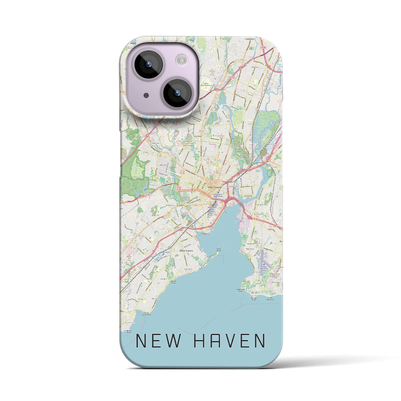 【ニューヘイブン】地図柄iPhoneケース（バックカバータイプ・ナチュラル）iPhone 14 用