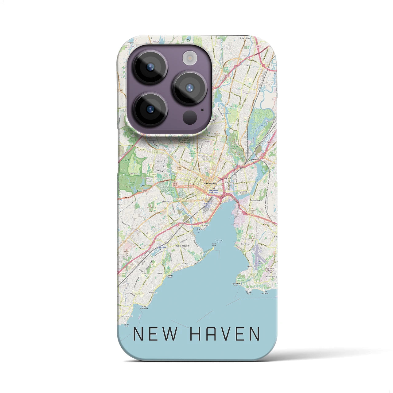 【ニューヘイブン】地図柄iPhoneケース（バックカバータイプ・ナチュラル）iPhone 14 Pro 用