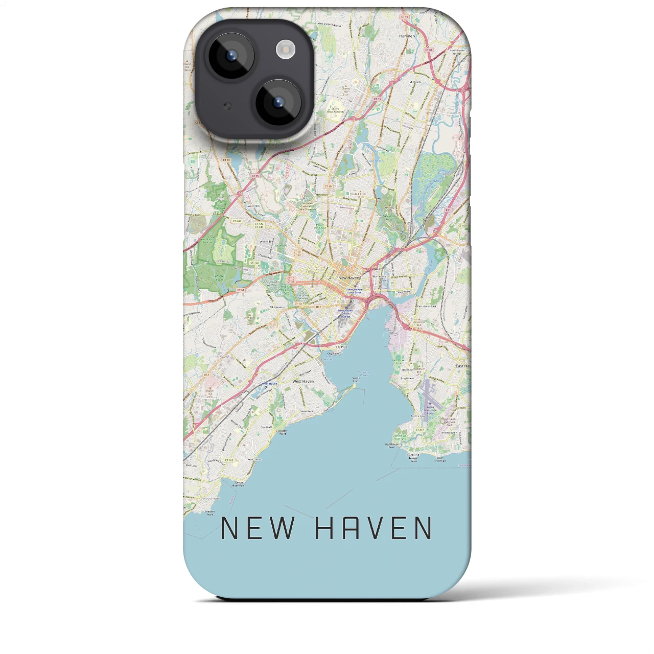 【ニューヘイブン】地図柄iPhoneケース（バックカバータイプ・ナチュラル）iPhone 14 Plus 用