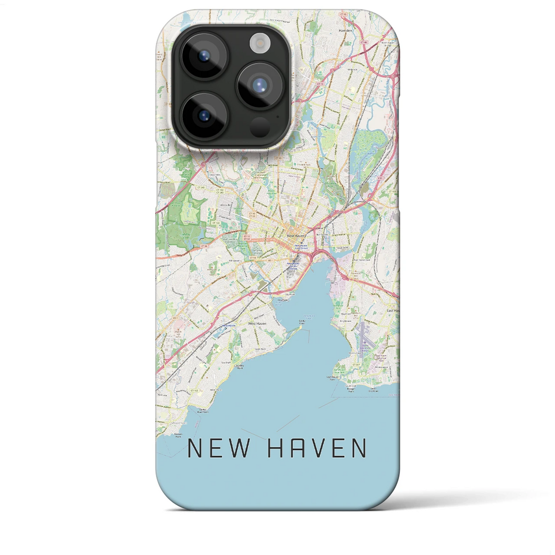 【ニューヘイブン】地図柄iPhoneケース（バックカバータイプ・ナチュラル）iPhone 15 Pro Max 用