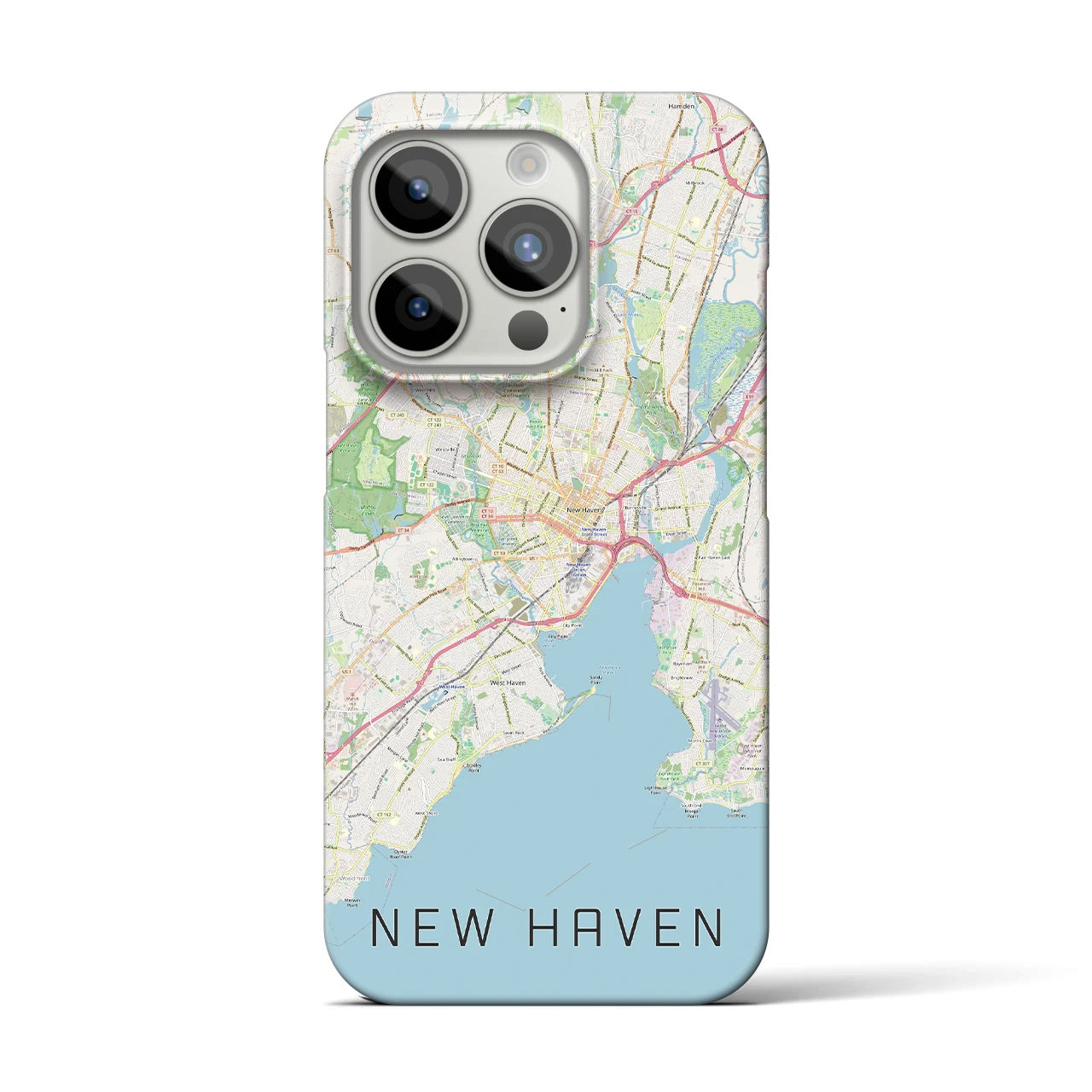 【ニューヘイブン】地図柄iPhoneケース（バックカバータイプ・ナチュラル）iPhone 15 Pro 用