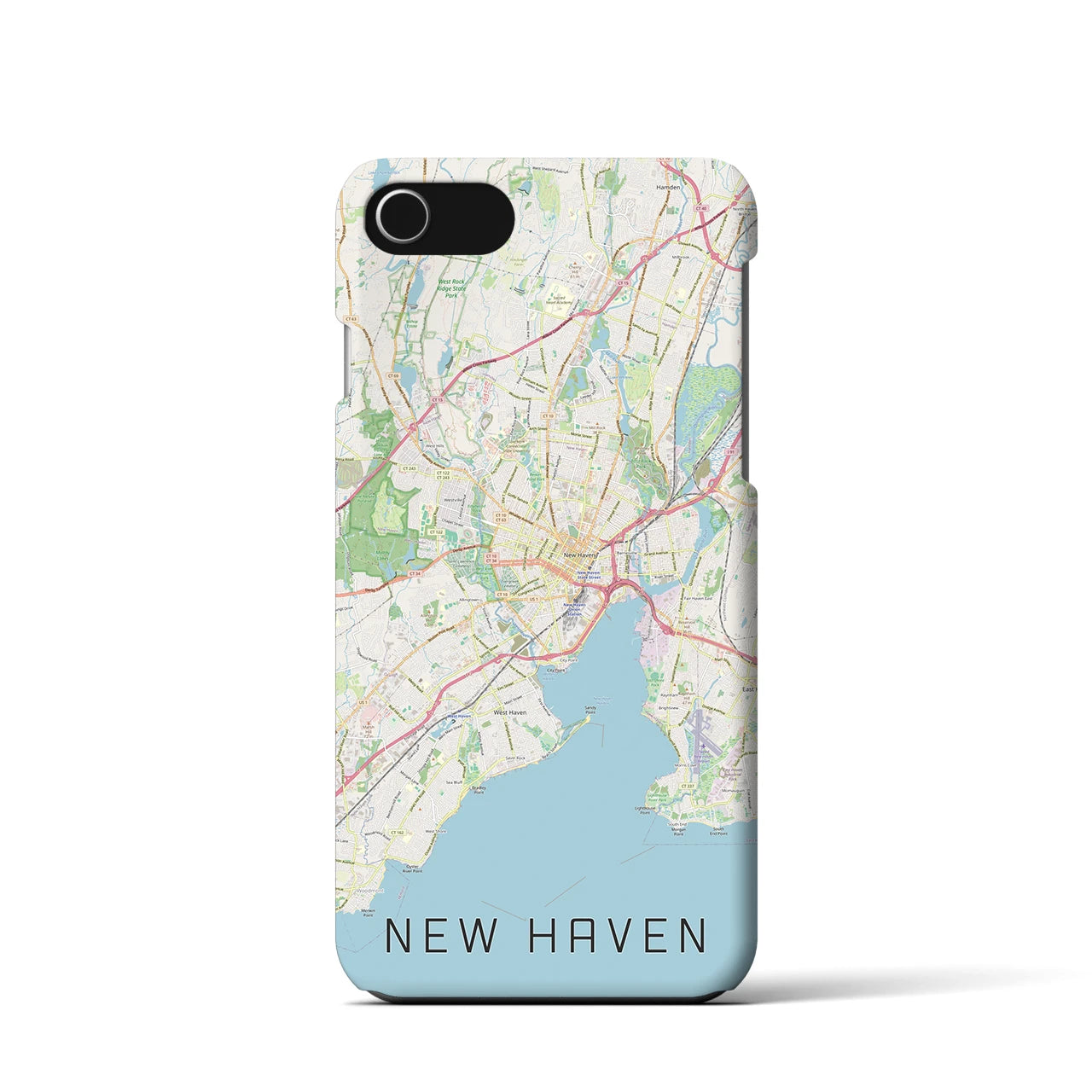 【ニューヘイブン】地図柄iPhoneケース（バックカバータイプ・ナチュラル）iPhone SE（第3 / 第2世代） / 8 / 7 / 6s / 6 用