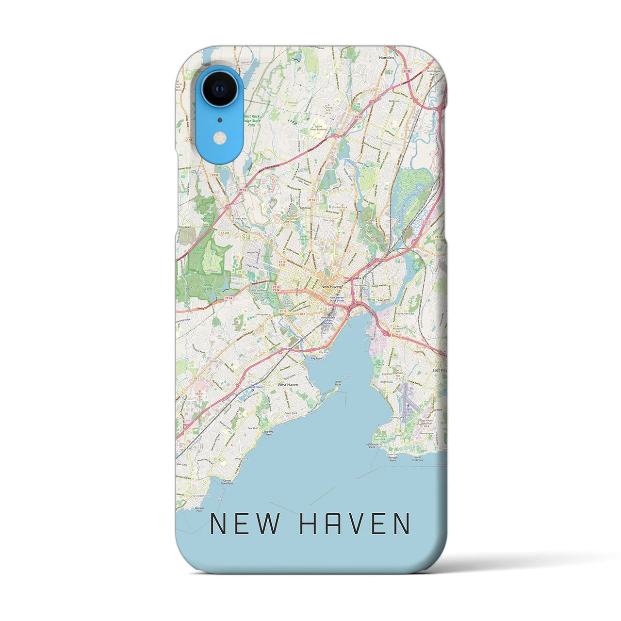 【ニューヘイブン】地図柄iPhoneケース（バックカバータイプ・ナチュラル）iPhone XR 用