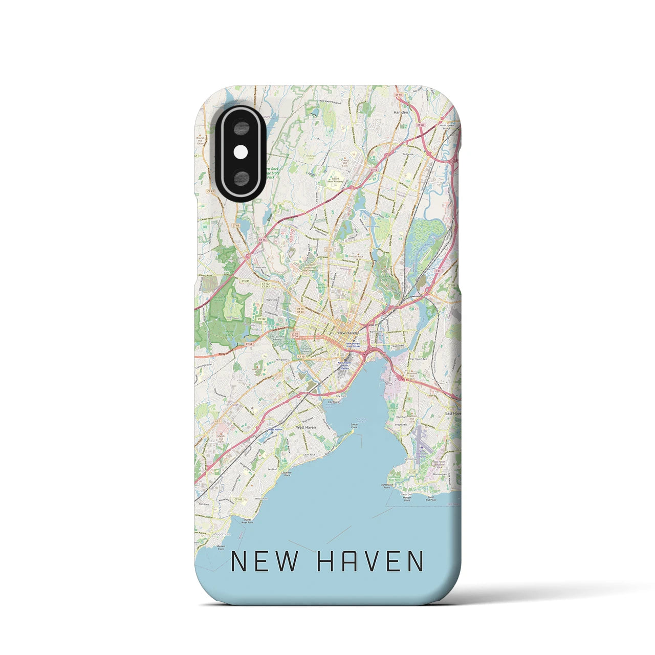 【ニューヘイブン】地図柄iPhoneケース（バックカバータイプ・ナチュラル）iPhone XS / X 用