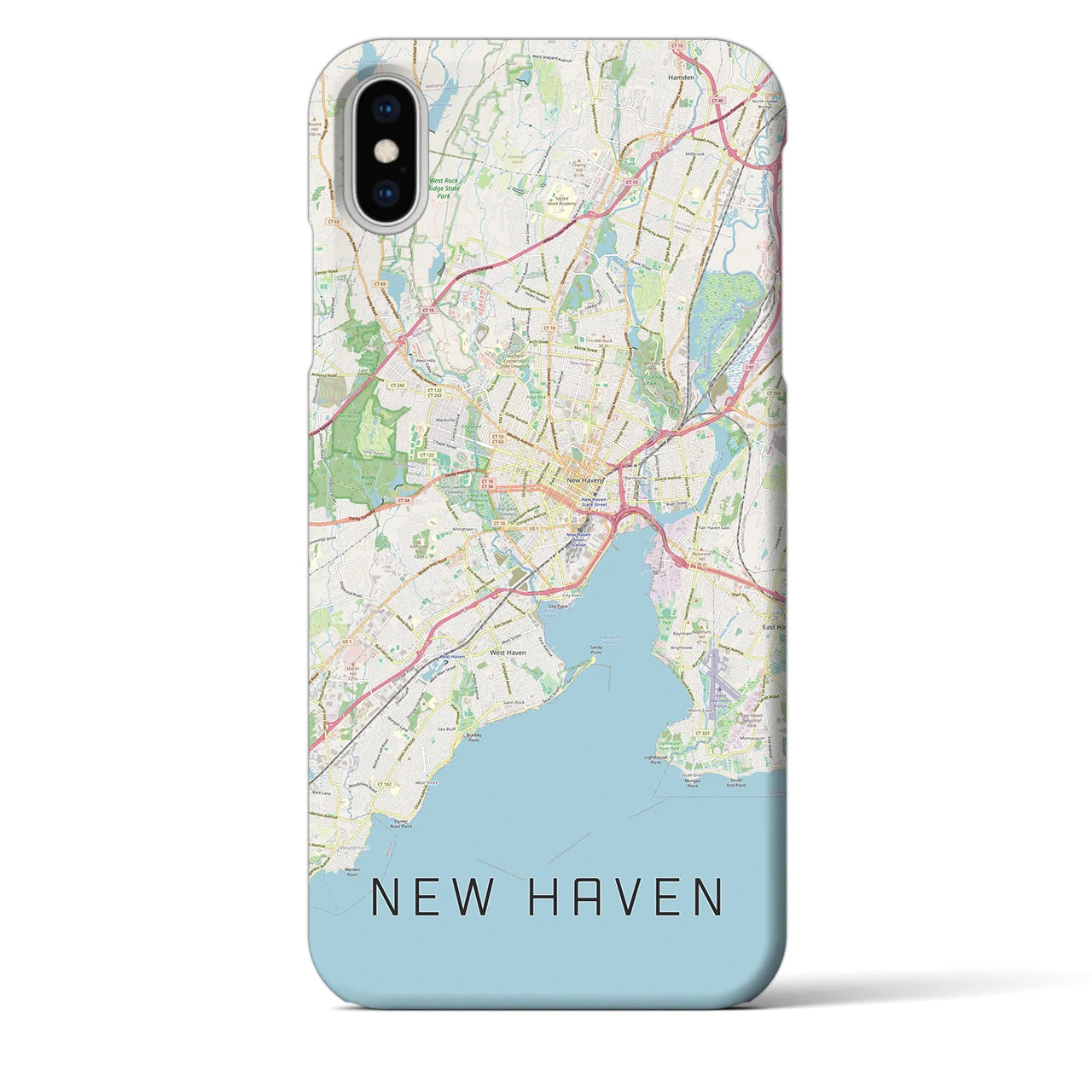 【ニューヘイブン】地図柄iPhoneケース（バックカバータイプ・ナチュラル）iPhone XS Max 用