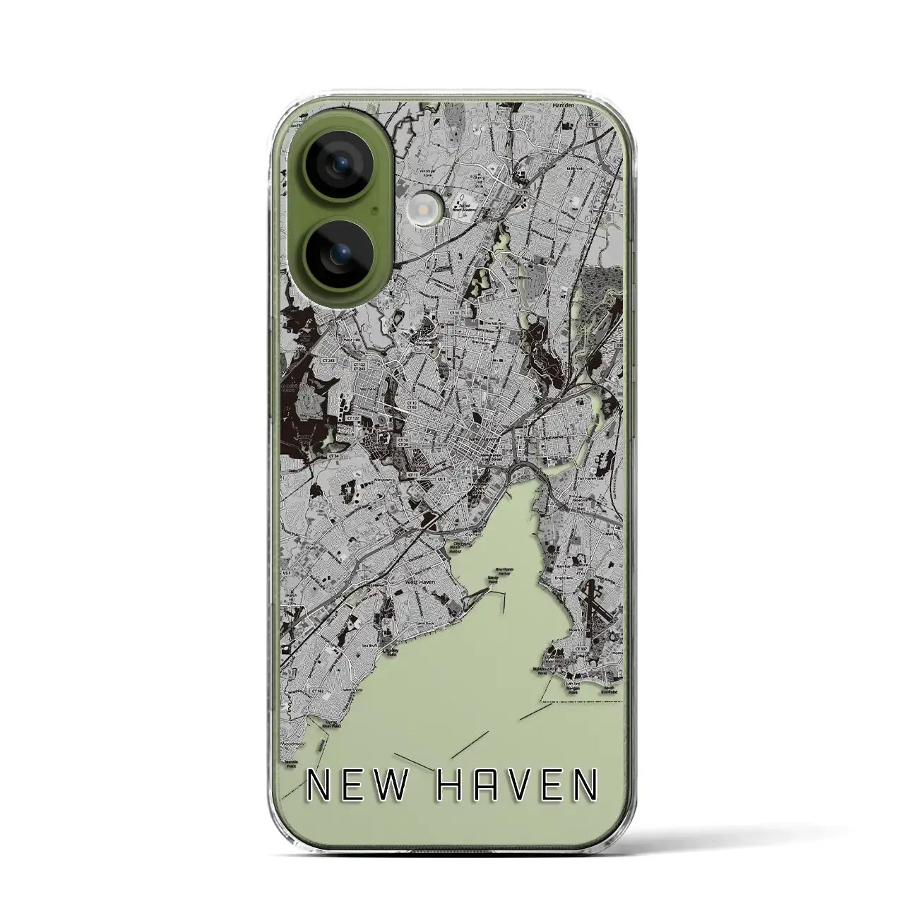 【ニューヘイブン（アメリカ）】地図柄iPhoneケース（クリアタイプ）