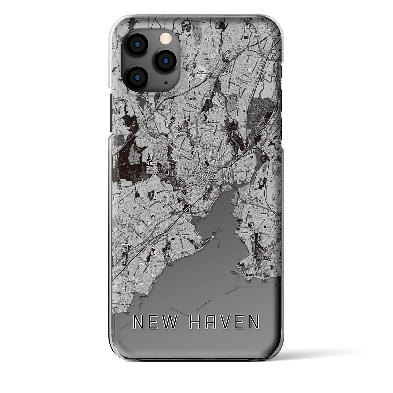 【ニューヘイブン（アメリカ）】地図柄iPhoneケース（クリアタイプ）