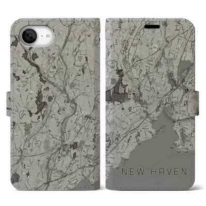 【ニューヘイブン（アメリカ）】地図柄iPhoneケース（手帳タイプ）
