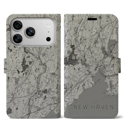 【ニューヘイブン（アメリカ）】地図柄iPhoneケース（手帳タイプ）