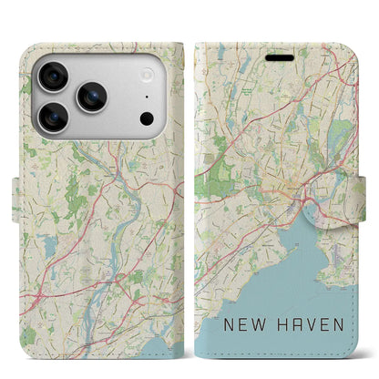 【ニューヘイブン（アメリカ）】地図柄iPhoneケース（手帳タイプ）