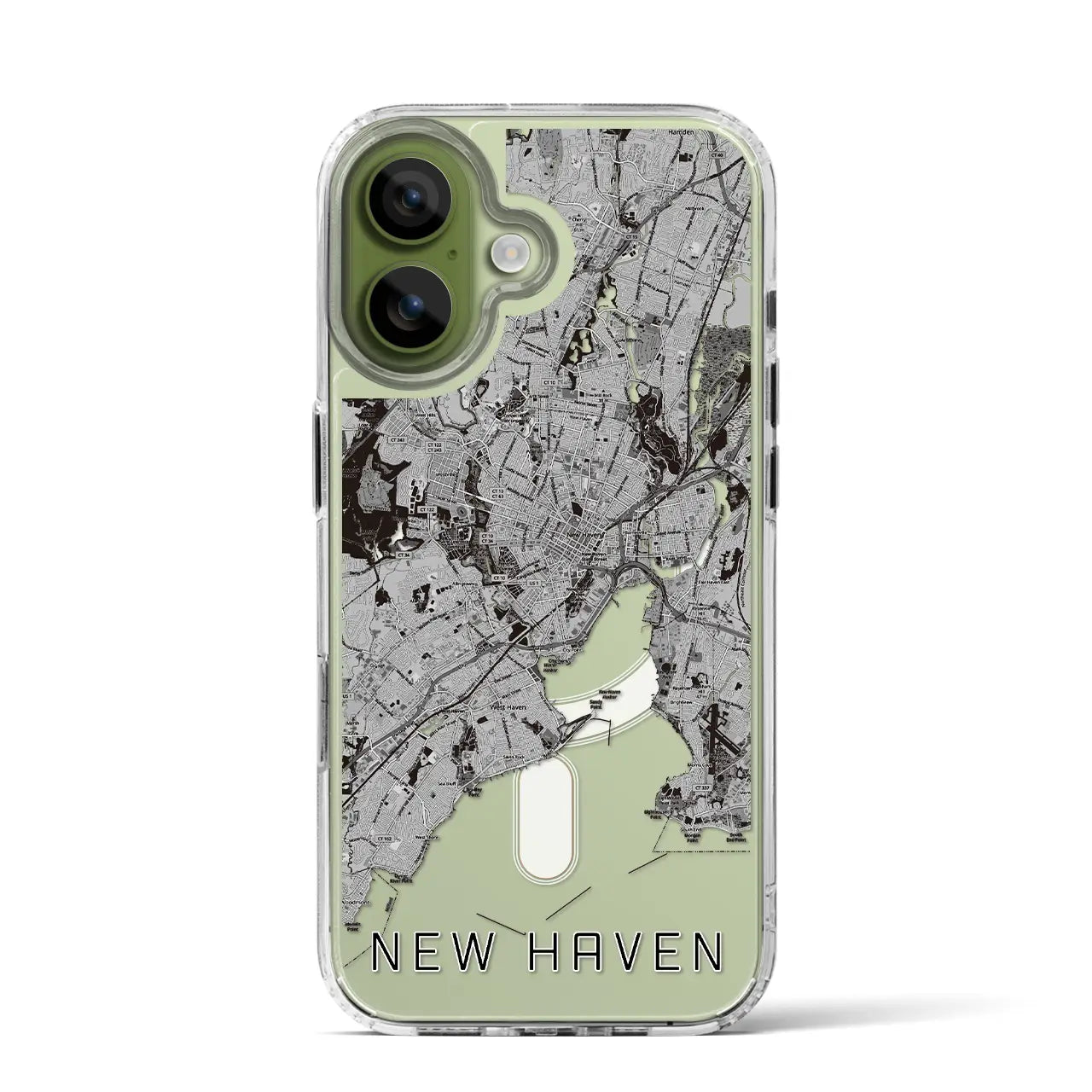 【ニューヘイブン（アメリカ）】地図柄iPhoneケース（MagSafeタイプ）