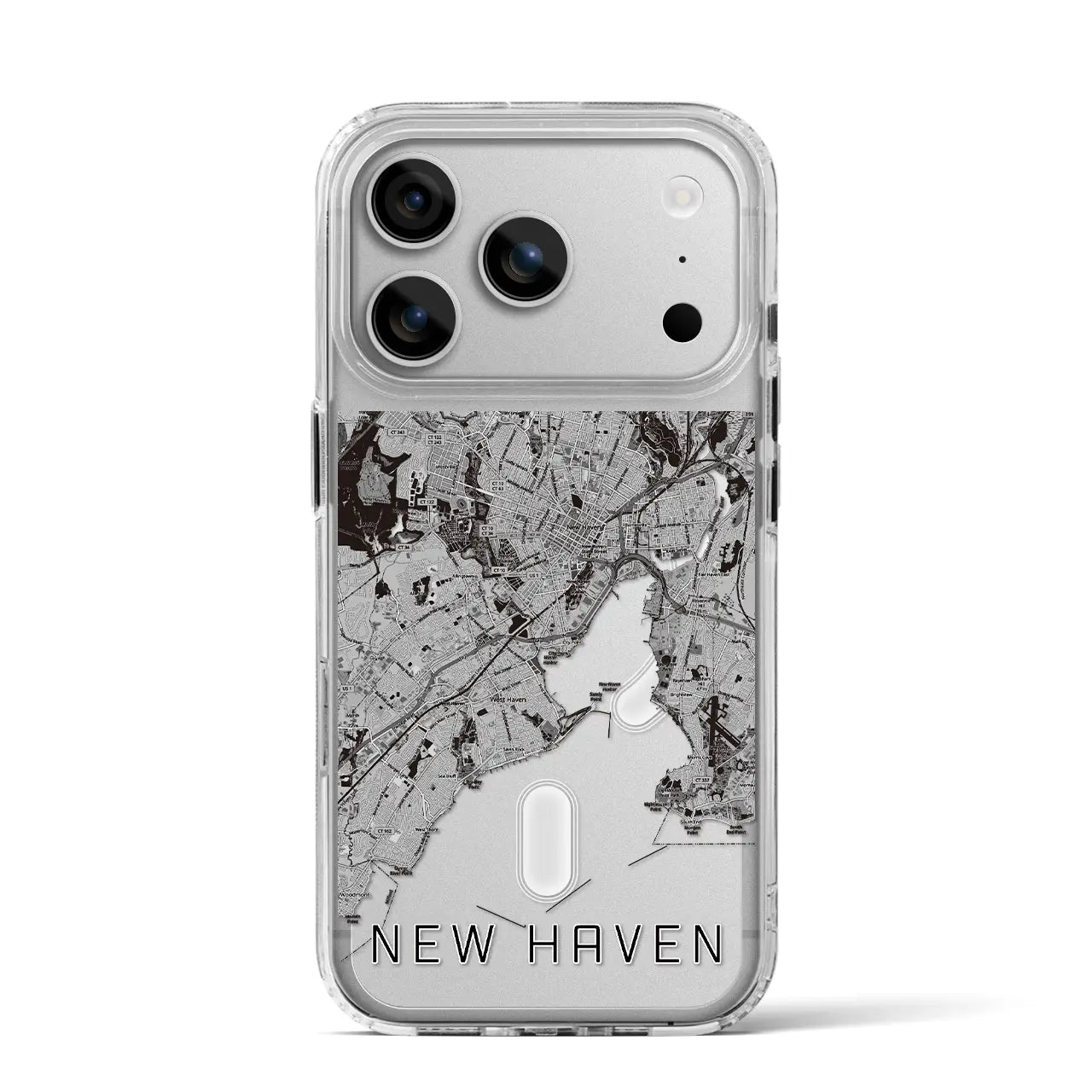 【ニューヘイブン（アメリカ）】地図柄iPhoneケース（MagSafeタイプ）