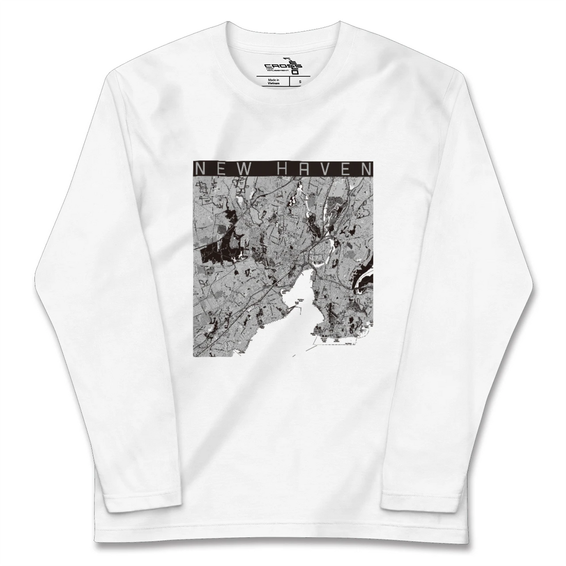【ニューヘイブン(アメリカ)】地図柄ロングスリーブTシャツ
