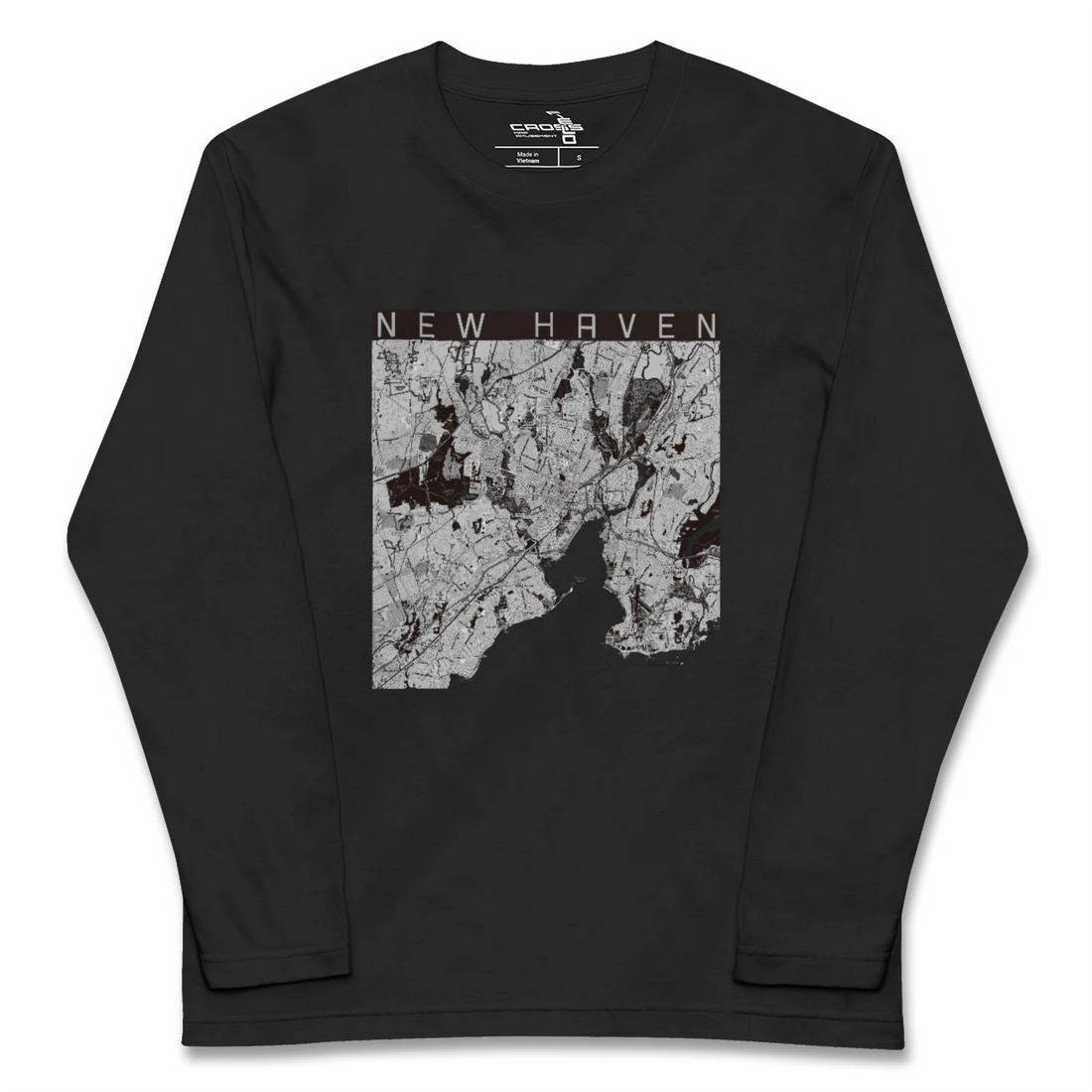 【ニューヘイブン(アメリカ)】地図柄ロングスリーブTシャツ