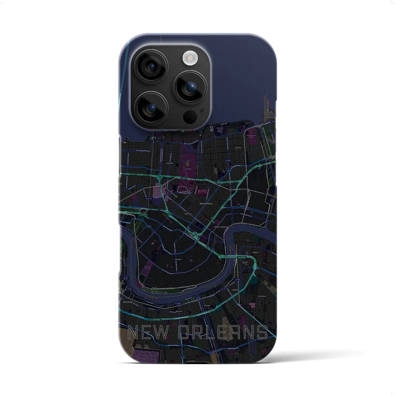 【ニューオーリンズ（アメリカ）】地図柄iPhoneケース（バックカバータイプ）