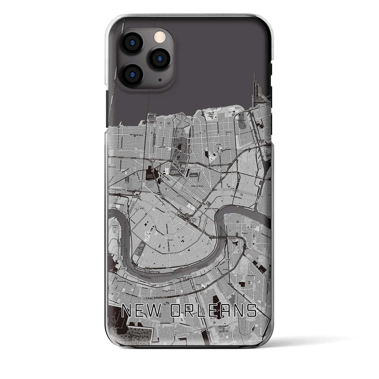 【ニューオーリンズ（アメリカ）】地図柄iPhoneケース（クリアタイプ）