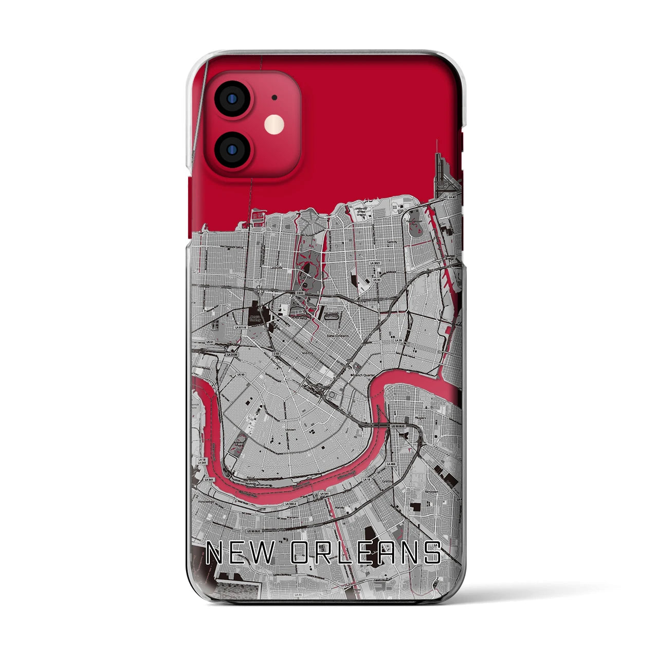 【ニューオーリンズ（アメリカ）】地図柄iPhoneケース（クリアタイプ）