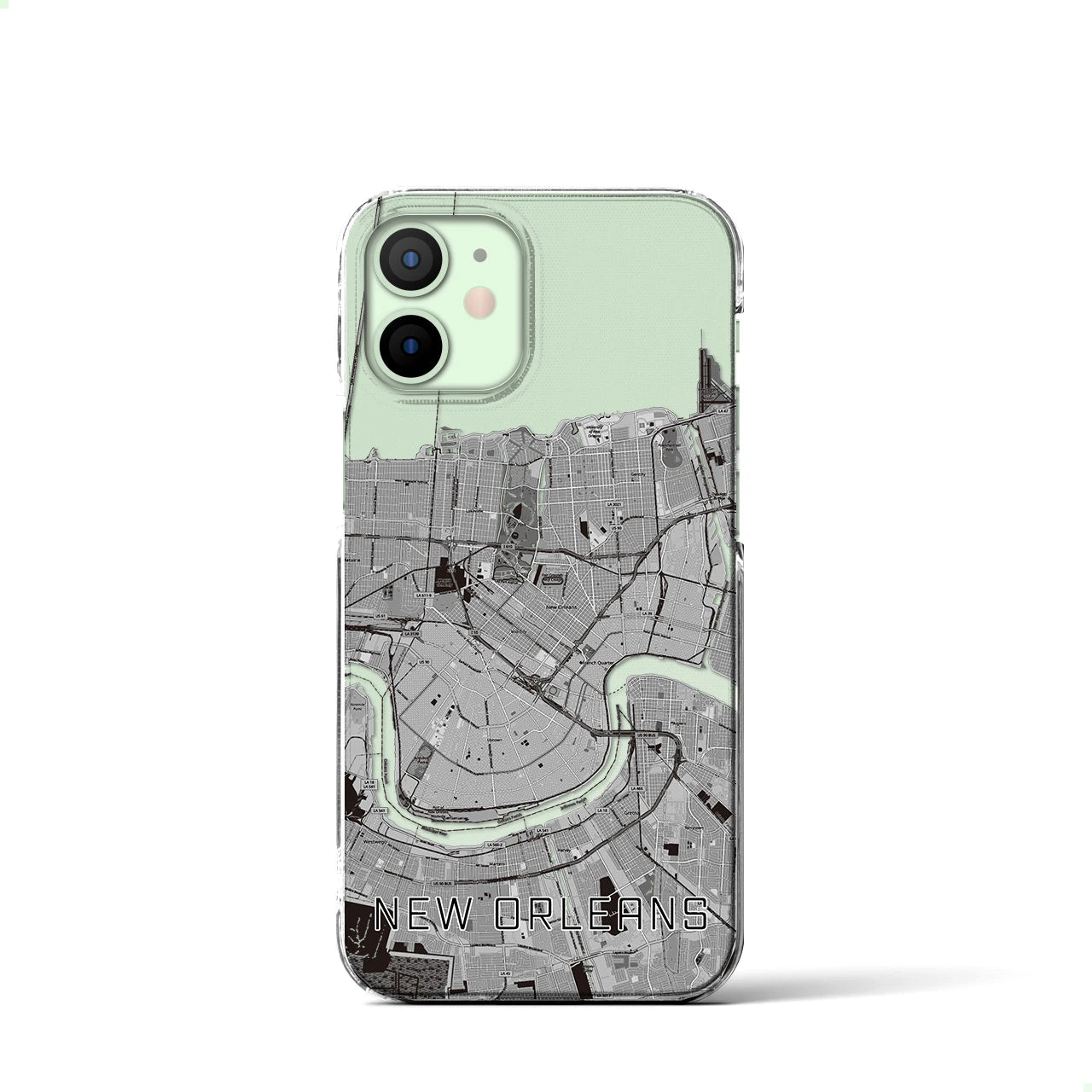 【ニューオーリンズ（アメリカ）】地図柄iPhoneケース（クリアタイプ）