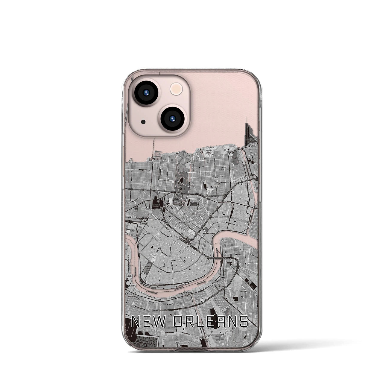 【ニューオーリンズ（アメリカ）】地図柄iPhoneケース（クリアタイプ）
