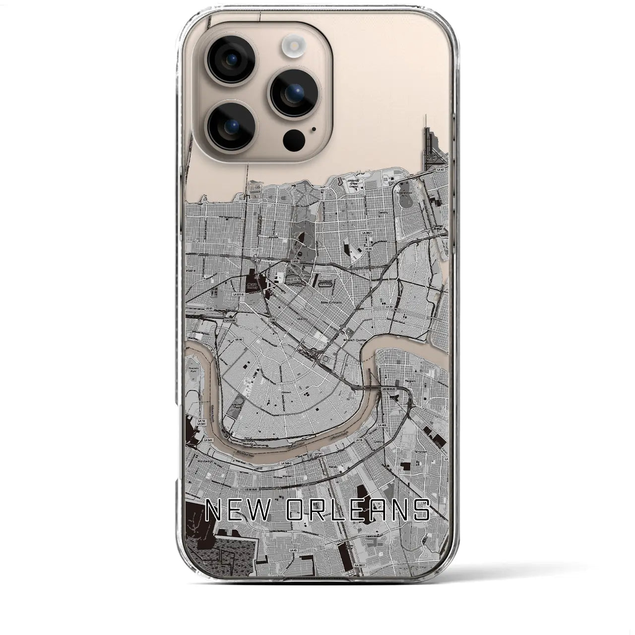【ニューオーリンズ（アメリカ）】地図柄iPhoneケース（クリアタイプ）