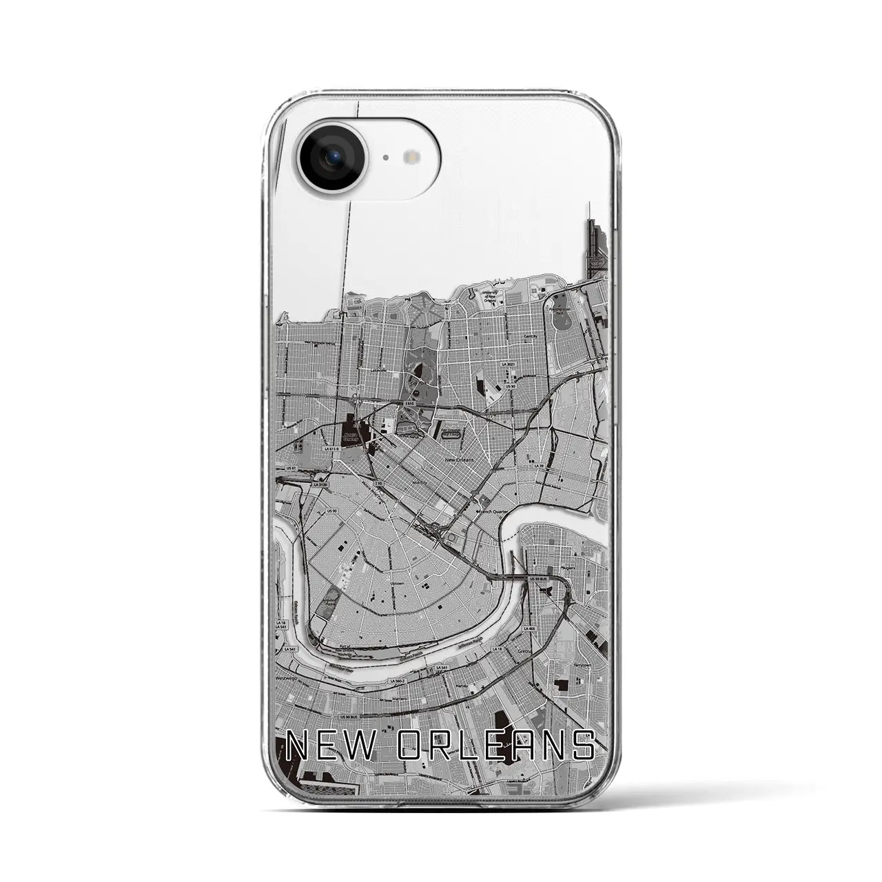 【ニューオーリンズ（アメリカ）】地図柄iPhoneケース（クリアタイプ）