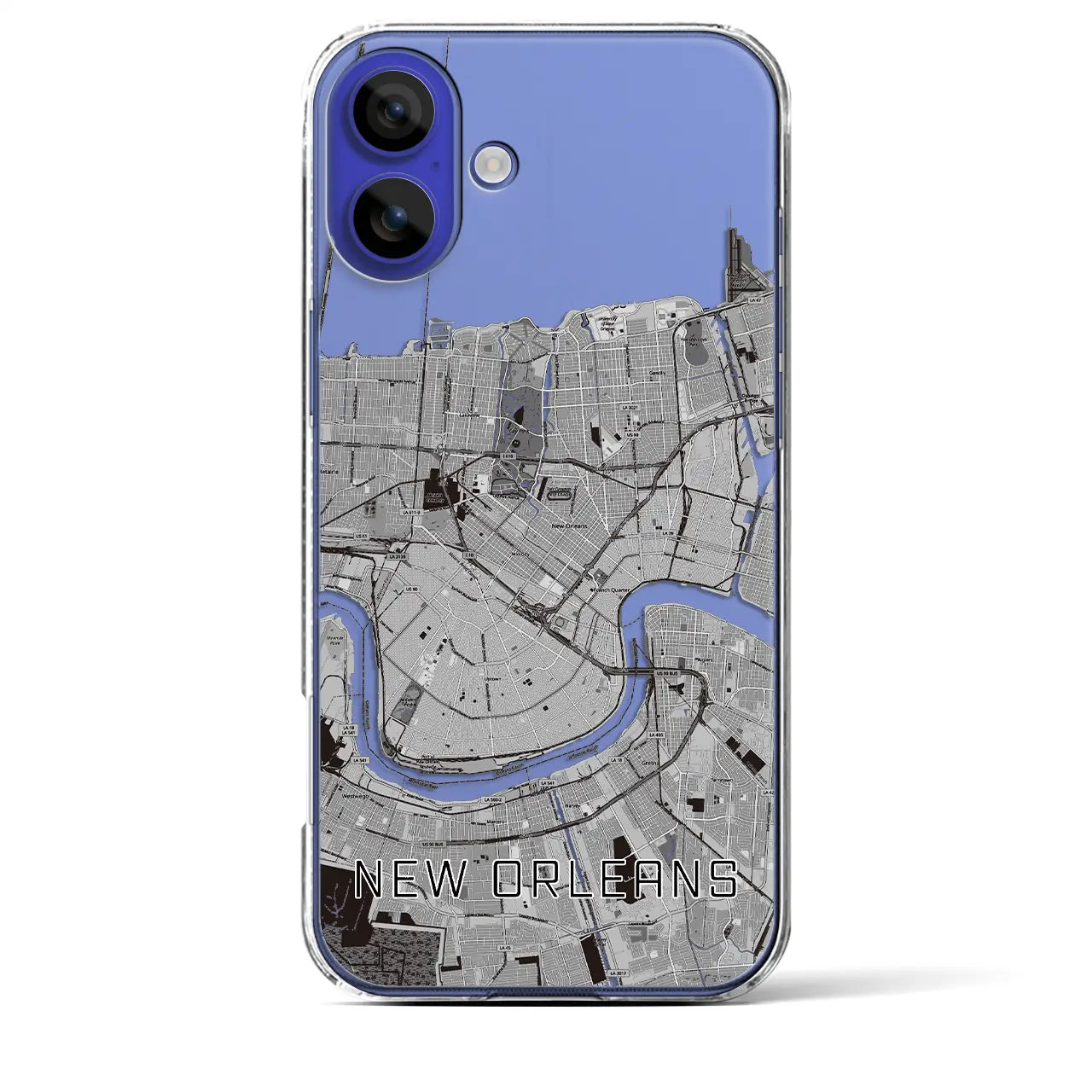 【ニューオーリンズ（アメリカ）】地図柄iPhoneケース（クリアタイプ）