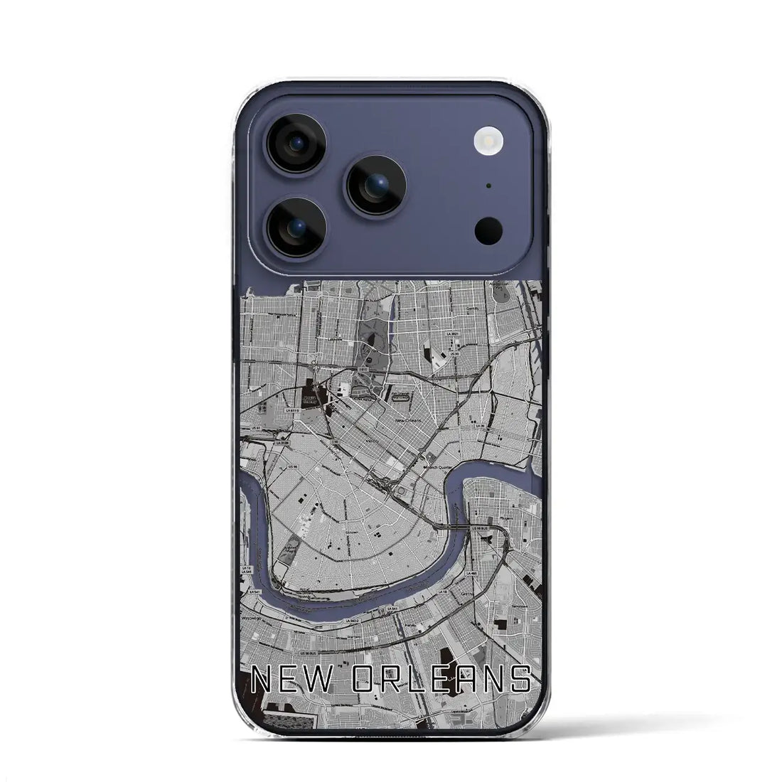 【ニューオーリンズ（アメリカ）】地図柄iPhoneケース（クリアタイプ）
