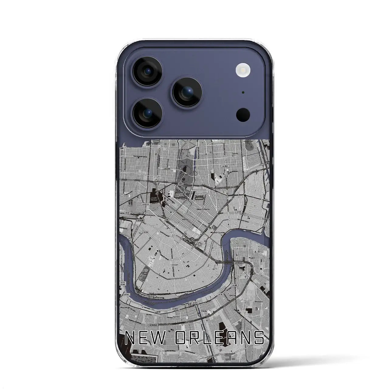 【ニューオーリンズ（アメリカ）】地図柄iPhoneケース（クリアタイプ）