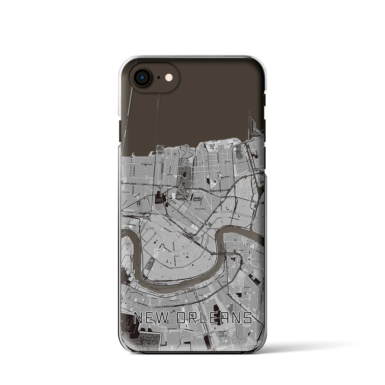 【ニューオーリンズ（アメリカ）】地図柄iPhoneケース（クリアタイプ）