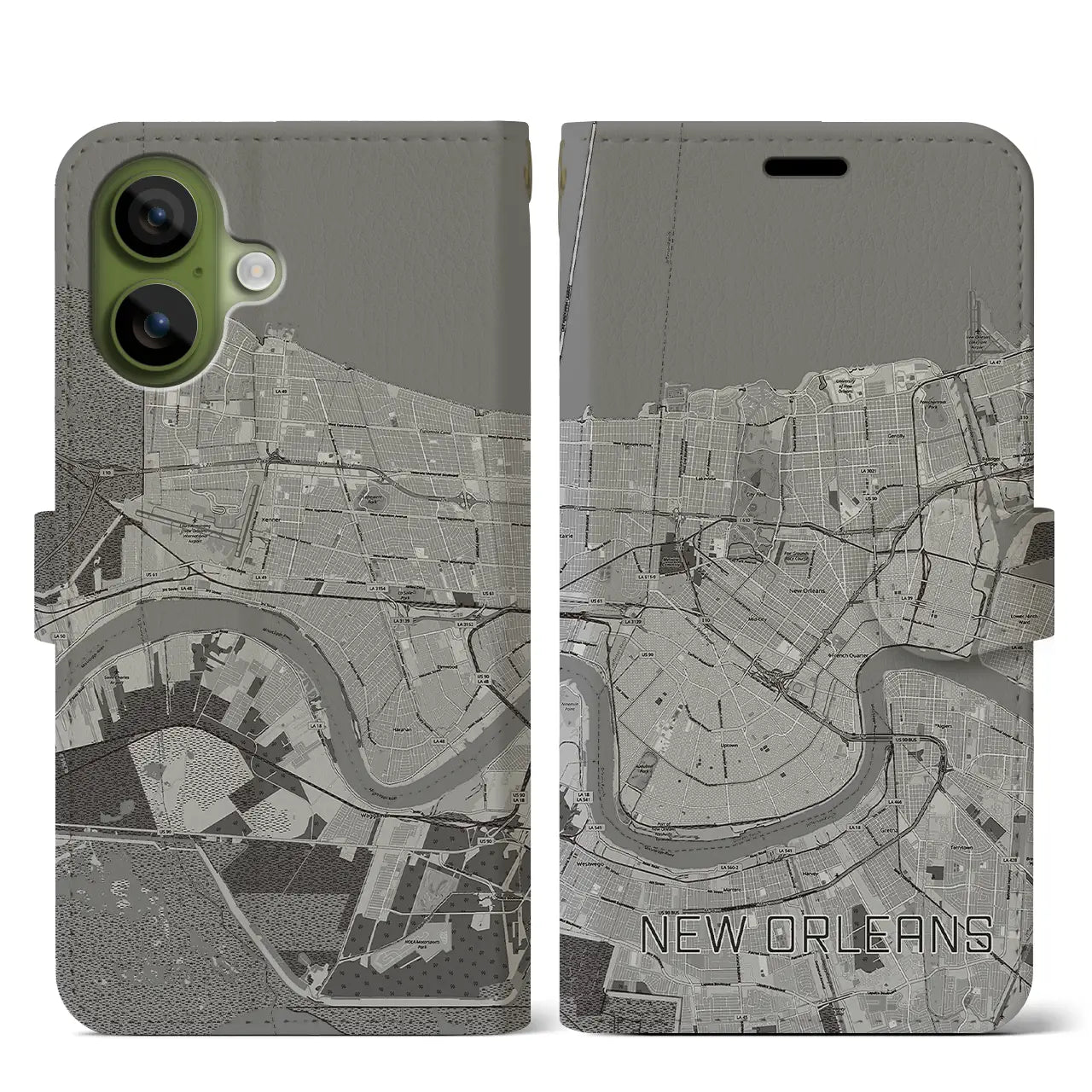 【ニューオーリンズ（アメリカ）】地図柄iPhoneケース（手帳タイプ）