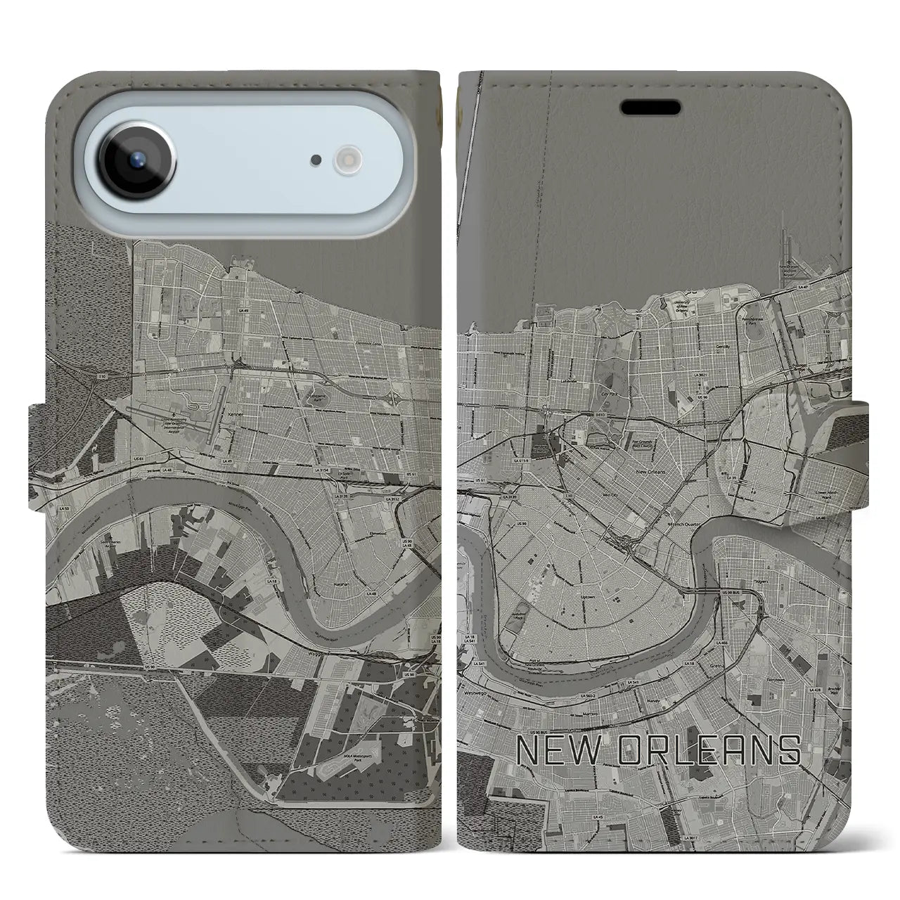 【ニューオーリンズ（アメリカ）】地図柄iPhoneケース（手帳タイプ）