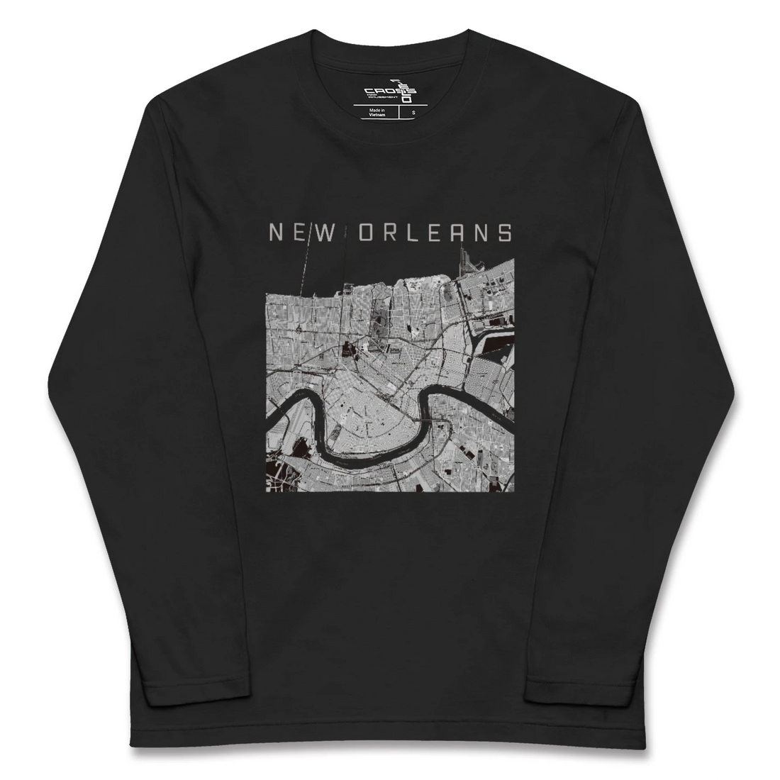 【ニューオーリンズ(アメリカ)】地図柄ロングスリーブTシャツ