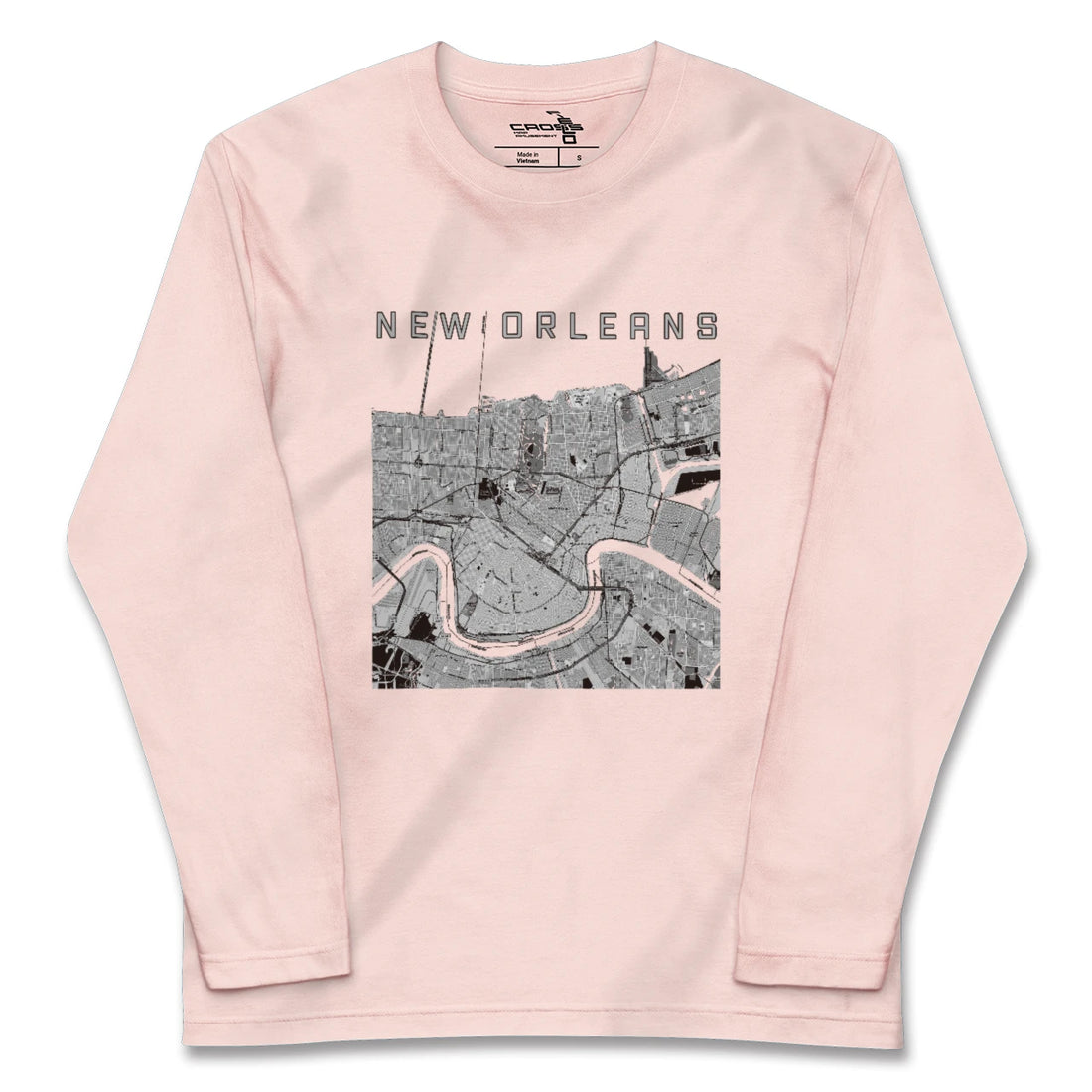 【ニューオーリンズ（アメリカ）】地図柄ロングスリーブTシャツ