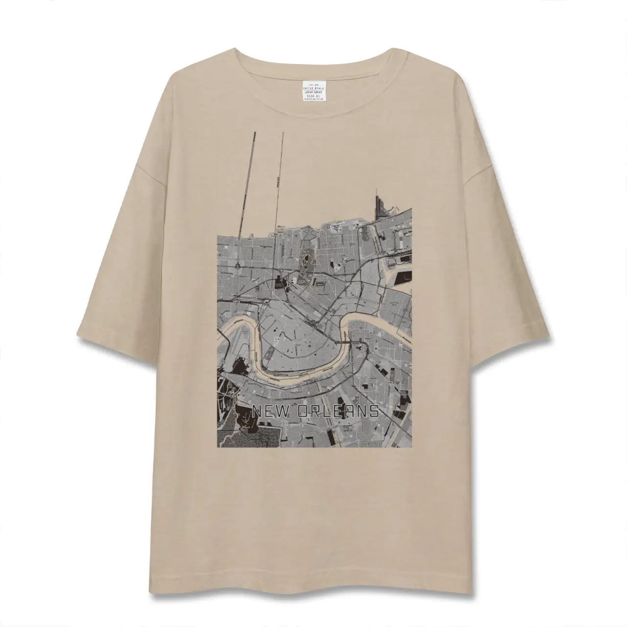 【ニューオーリンズ（アメリカ）】地図柄ビッグシルエットTシャツ