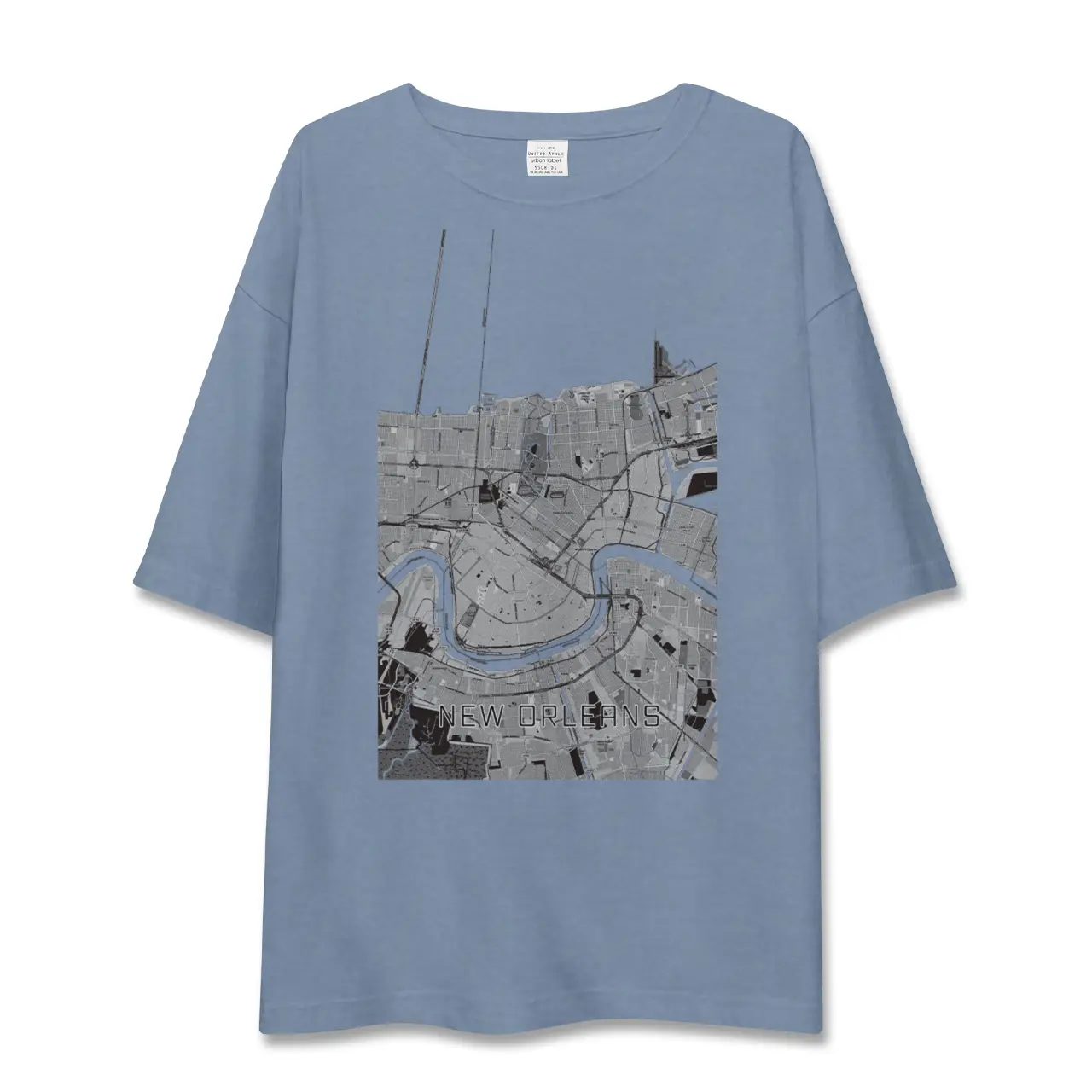【ニューオーリンズ（アメリカ）】地図柄ビッグシルエットTシャツ