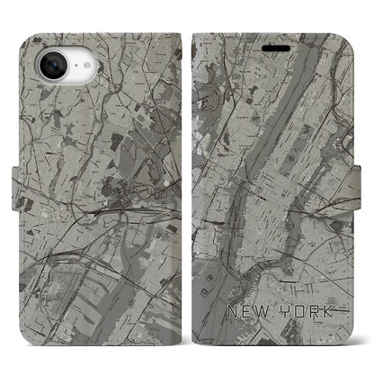 【ニューヨーク（アメリカ）】地図柄iPhoneケース（手帳タイプ）