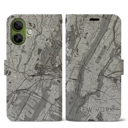 【ニューヨーク（アメリカ）】地図柄iPhoneケース（手帳タイプ）