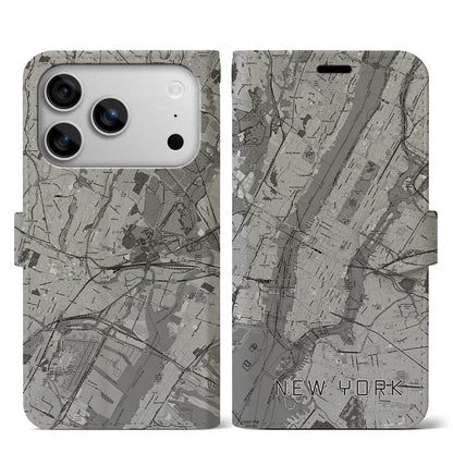 【ニューヨーク（アメリカ）】地図柄iPhoneケース（手帳タイプ）