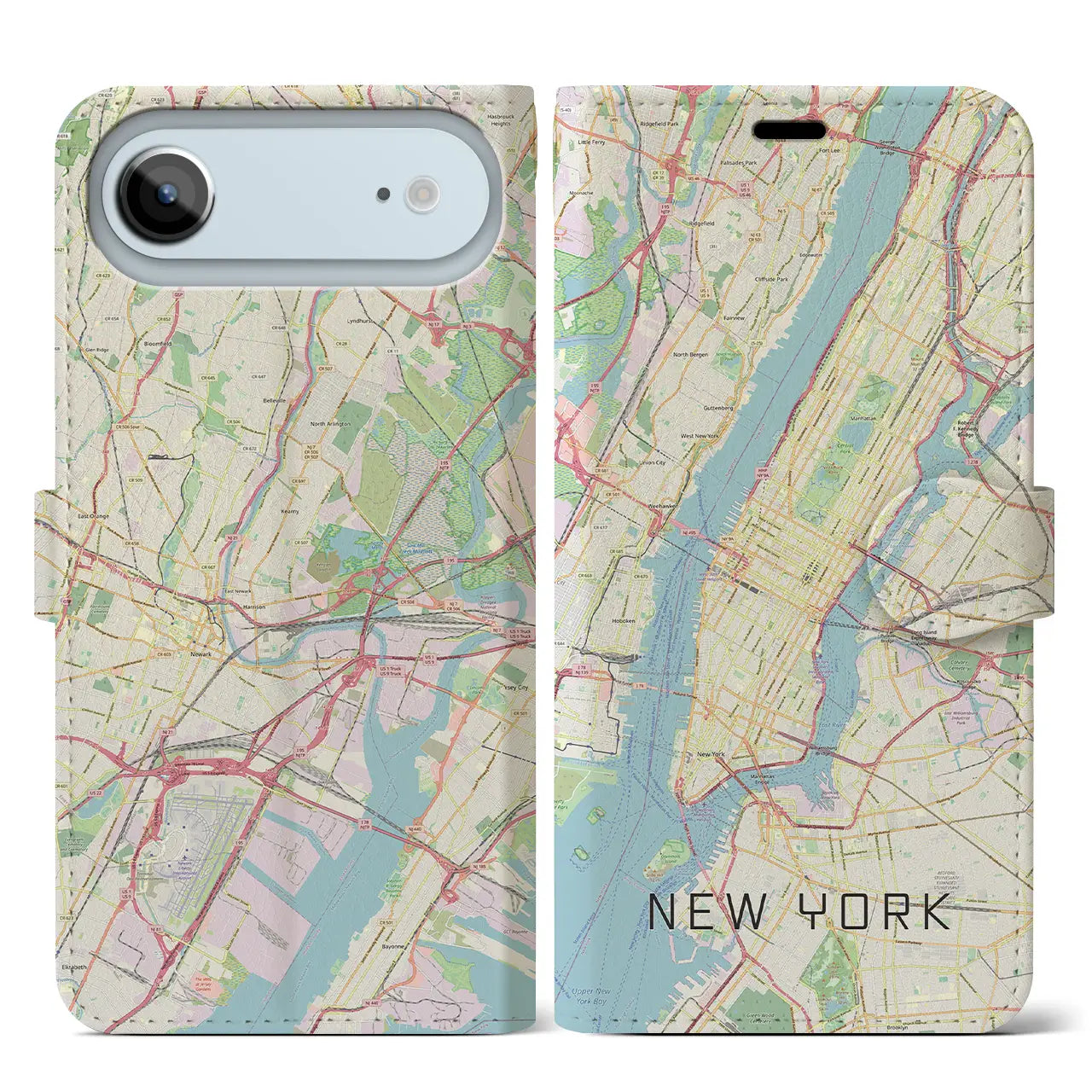 【ニューヨーク（アメリカ）】地図柄iPhoneケース（手帳タイプ）