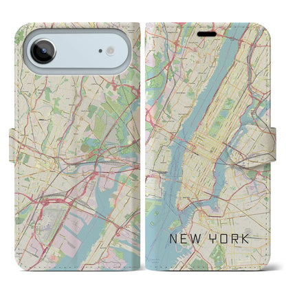 【ニューヨーク（アメリカ）】地図柄iPhoneケース（手帳タイプ）